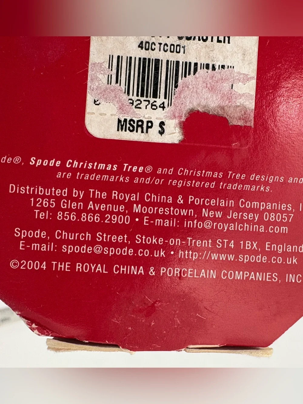 Vintage Spode Red and Green Christmas Tree Decorative Ceramic Coasters - Four